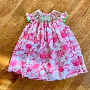 Smocked flower dress 9M